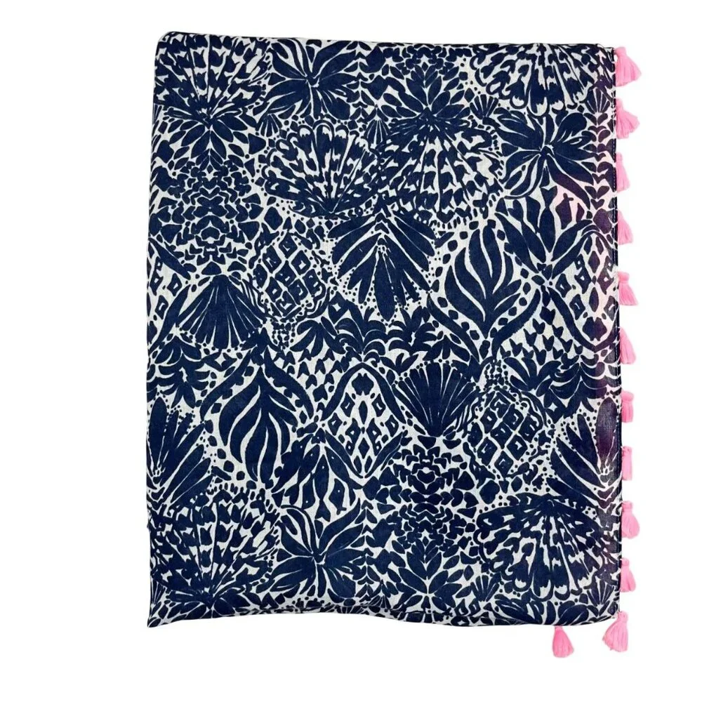 Lilly Pulitzer High Tide by Land or By Sea Resort Infinity Loop Scarf Navy White